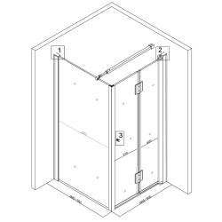 KABINA PRYSZNICOWA KWADRATOWA ZES-KZ1180B-90 CHROM 90x90 CM