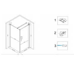 KABINA PRYSZNICOWA KWADRATOWA ZES-BS04B-90 CZARNA 90x90 CM