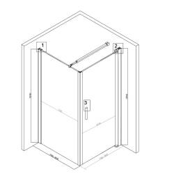KABINA PRYSZNICOWA KWADRATOWA ZES-BS04A-80 CZARNA 80x80 CM