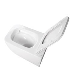 MISKA WC WISZĄCA TORNADO YUZU-WH-TR-03 BIAŁA DESKA WOLNOOPADAJĄCA DUROPLAST YUZU-WH-TR-03