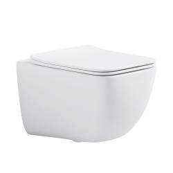 MISKA WC WISZĄCA TORNADO YUZU-WH-TR-03 BIAŁA DESKA WOLNOOPADAJĄCA DUROPLAST YUZU-WH-TR-03