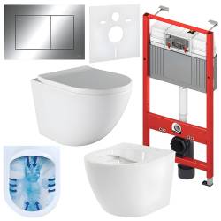 ZESTAW PODTYNKOWY WC STELAŻ TECE MISKA PURO-WH-02 PRZYCISK TC-9240401 CHROM