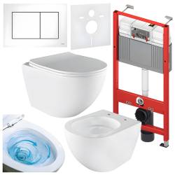 ZESTAW PODTYNKOWY WC STELAŻ TECE MISKA NERO-WH-03 PRZYCISK TC-9240417 BIAŁY MAT