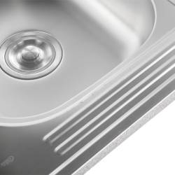 ZLEWOZMYWAK DWUKOMOROWY STALOWY 80X60 CM INOX ZLEW KUCHENNY EGON 2 GATUNEK
