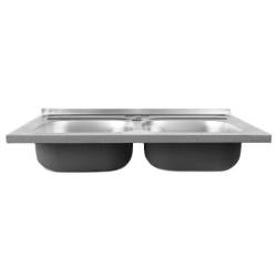 ZLEWOZMYWAK DWUKOMOROWY STALOWY 80X60 CM INOX ZLEW KUCHENNY EGON 2 GATUNEK
