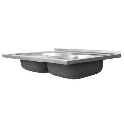 ZLEWOZMYWAK DWUKOMOROWY STALOWY 80X60 CM INOX ZLEW KUCHENNY EGON 2 GATUNEK