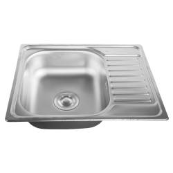 ZLEWOZMYWAK JEDNOKOMOROWY STALOWY INOX ZES-TRISTAN-CH-58X48 ZLEW KUCHENNY SYFON UCHWYTY 2 GATUNEK
