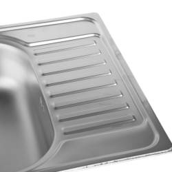 ZLEWOZMYWAK JEDNOKOMOROWY STALOWY INOX ZES-TRISTAN-CH-58X48 ZLEW KUCHENNY SYFON UCHWYTY 2 GATUNEK