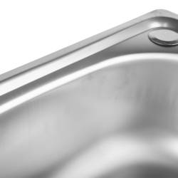 ZLEWOZMYWAK JEDNOKOMOROWY STALOWY INOX ZES-EGON-48X35 ZLEW KUCHENNY SYFON UCHWYTY 2 GATUNEK
