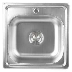 ZLEWOZMYWAK JEDNOKOMOROWY STALOWY INOX ZES-ALVI-48X48 ZLEW KUCHENNY SYFON UCHWYTY 2 GATUNEK