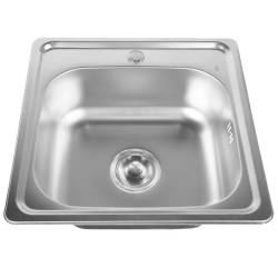 ZLEWOZMYWAK JEDNOKOMOROWY STALOWY INOX ZES-ALVI-48X48 ZLEW KUCHENNY SYFON UCHWYTY 2 GATUNEK