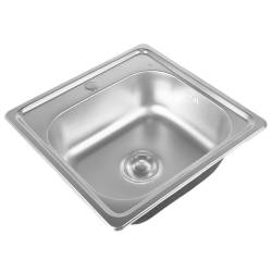 ZLEWOZMYWAK JEDNOKOMOROWY STALOWY INOX ZES-ALVI-48X48 ZLEW KUCHENNY SYFON UCHWYTY 2 GATUNEK
