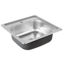 ZLEWOZMYWAK JEDNOKOMOROWY STALOWY INOX ZES-ALVI-48X48 ZLEW KUCHENNY SYFON UCHWYTY 2 GATUNEK