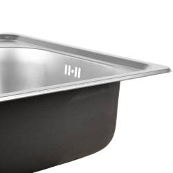 ZLEWOZMYWAK JEDNOKOMOROWY STALOWY INOX ZES-ALVI-48X48 ZLEW KUCHENNY SYFON UCHWYTY 2 GATUNEK