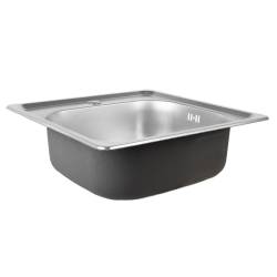 ZLEWOZMYWAK JEDNOKOMOROWY STALOWY INOX ZES-ALVI-48X48 ZLEW KUCHENNY SYFON UCHWYTY 2 GATUNEK