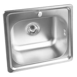 ZLEWOZMYWAK JEDNOKOMOROWY STALOWY INOX ZES-ALVI-48X48 ZLEW KUCHENNY SYFON UCHWYTY 2 GATUNEK