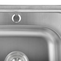 ZLEWOZMYWAK JEDNOKOMOROWY STALOWY INOX ZES-ALVI-48X48 ZLEW KUCHENNY SYFON UCHWYTY 2 GATUNEK