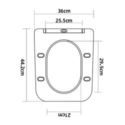 DESKA SEDESOWA WC WOLNOOPADAJĄCA CV-MTB-09 SLIM CZARNY MAT DUROPLAST CV-MTB-09