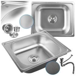 ZLEWOZMYWAK JEDNOKOMOROWY STALOWY INOX ZES-BARD-50X40 ZLEW KUCHENNY SYFON UCHWYTY 2 GATUNEK