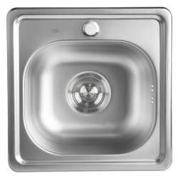 ZLEWOZMYWAK JEDNOKOMOROWY STALOWY INOX ZES-PLATON-38X38 ZLEW KUCHENNY SYFON UCHWYTY 2 GATUNEK
