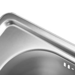 ZLEWOZMYWAK JEDNOKOMOROWY STALOWY INOX ZES-PLATON-38X38 ZLEW KUCHENNY SYFON UCHWYTY 2 GATUNEK