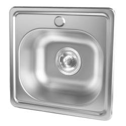 ZLEWOZMYWAK JEDNOKOMOROWY STALOWY INOX ZES-PLATON-38X38 ZLEW KUCHENNY SYFON UCHWYTY 2 GATUNEK