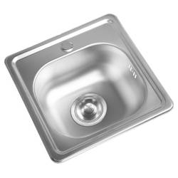ZLEWOZMYWAK JEDNOKOMOROWY STALOWY INOX ZES-PLATON-38X38 ZLEW KUCHENNY SYFON UCHWYTY 2 GATUNEK