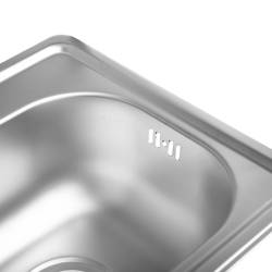 ZLEWOZMYWAK JEDNOKOMOROWY STALOWY INOX ZES-PLATON-38X38 ZLEW KUCHENNY SYFON UCHWYTY 2 GATUNEK