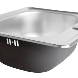 ZLEWOZMYWAK JEDNOKOMOROWY STALOWY INOX ZES-PLATON-38X38 ZLEW KUCHENNY SYFON UCHWYTY 2 GATUNEK