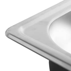 ZLEWOZMYWAK JEDNOKOMOROWY STALOWY INOX ZES-PLATON-38X38 ZLEW KUCHENNY SYFON UCHWYTY 2 GATUNEK
