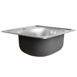 ZLEWOZMYWAK JEDNOKOMOROWY STALOWY INOX ZES-PLATON-38X38 ZLEW KUCHENNY SYFON UCHWYTY 2 GATUNEK