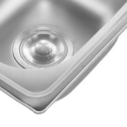 ZLEWOZMYWAK JEDNOKOMOROWY STALOWY INOX ZES-GRANT-38X33 ZLEW KUCHENNY SYFON UCHWYTY 2 GATUNEK