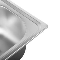 ZLEWOZMYWAK JEDNOKOMOROWY STALOWY INOX ZES-GRANT-38X33 ZLEW KUCHENNY SYFON UCHWYTY 2 GATUNEK