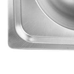 ZLEWOZMYWAK JEDNOKOMOROWY STALOWY INOX ZES-GRANT-38X33 ZLEW KUCHENNY SYFON UCHWYTY 2 GATUNEK