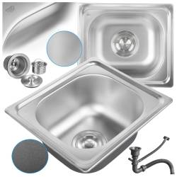 ZLEWOZMYWAK JEDNOKOMOROWY STALOWY INOX ZES-GRANT-38X33 ZLEW KUCHENNY SYFON UCHWYTY 2 GATUNEK