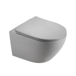 MISKA WC WISZĄCA RIMLESS MIZU-MTGR-RIM-03 SZARY MAT DESKA WOLNOOPADAJĄCA DUROPLAST MIZU-MTGR-RIM-03