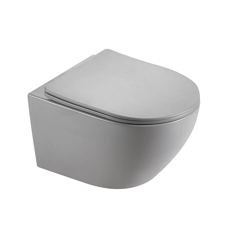 MISKA WC WISZĄCA RIMLESS MIZU-MTGR-RIM-03 SZARY MAT DESKA WOLNOOPADAJĄCA DUROPLAST MIZU-MTGR-RIM-03