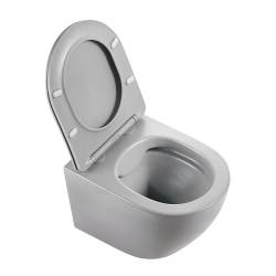 MISKA WC WISZĄCA RIMLESS MIZU-MTGR-RIM-03 SZARY MAT DESKA WOLNOOPADAJĄCA DUROPLAST MIZU-MTGR-RIM-03