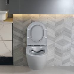 MISKA WC WISZĄCA RIMLESS MIZU-MTGR-RIM-03 SZARY MAT DESKA WOLNOOPADAJĄCA DUROPLAST MIZU-MTGR-RIM-03