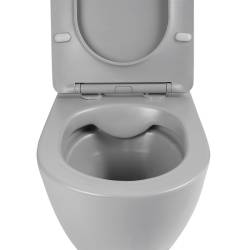 MISKA WC WISZĄCA RIMLESS MIZU-MTGR-RIM-03 SZARY MAT DESKA WOLNOOPADAJĄCA DUROPLAST MIZU-MTGR-RIM-03