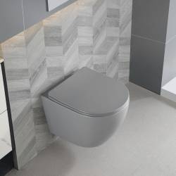 MISKA WC WISZĄCA RIMLESS MIZU-MTGR-RIM-03 SZARY MAT DESKA WOLNOOPADAJĄCA DUROPLAST MIZU-MTGR-RIM-03