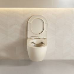 MISKA WC WISZĄCA RIMLESS MIZU-CAP-RIM-03 CAPPUCCINO DESKA WOLNOOPADAJĄCA DUROPLAST MIZU-CAP-RIM-03