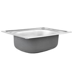 ZLEWOZMYWAK JEDNOKOMOROWY STALOWY ZES-SILVIO-48X35 ZLEW KUCHENNY SYFON UCHWYTY 2 GATUNEK
