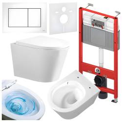 ZESTAW PODTYNKOWY WC STELAŻ TECE MISKA PRIMA-WH-TR-02 PRZYCISK TC-9240417 BIAŁY MAT