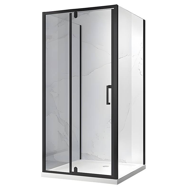 KABINA PRYSZNICOWA PROSTOKĄTNA 3-ŚCIENNA ZES-KZ23D-BL-100X90 CZARNA 100x90 CM