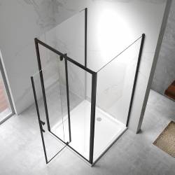 KABINA PRYSZNICOWA KWADRATOWA 3-ŚCIENNA ZES-KZ23D-BL-100X100 CZARNA 100x100 CM