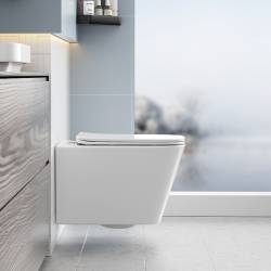ZESTAW PODTYNKOWY WC STELAŻ TECE MISKA RAIN-WH-RIM-03 PRZYCISK TC-9240417 BIAŁY MAT