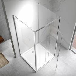 KABINA PRYSZNICOWA PROSTOKĄTNA 3-ŚCIENNA ZES-KZ23E-110X100 CHROM 110x100 CM