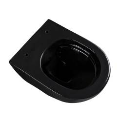 ZESTAW PODTYNKOWY WC STELAŻ TECE MISKA MIZU-BL-GL-RIM-03 PRZYCISK TC-9240407 CZARNY MAT