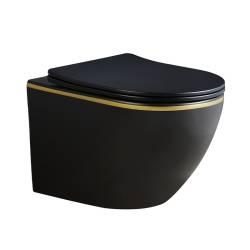 ZESTAW PODTYNKOWY WC STELAŻ TECE MISKA PEAK-MTB-GL-RIM-03 PRZYCISK TC-9240407 CZARNY MAT